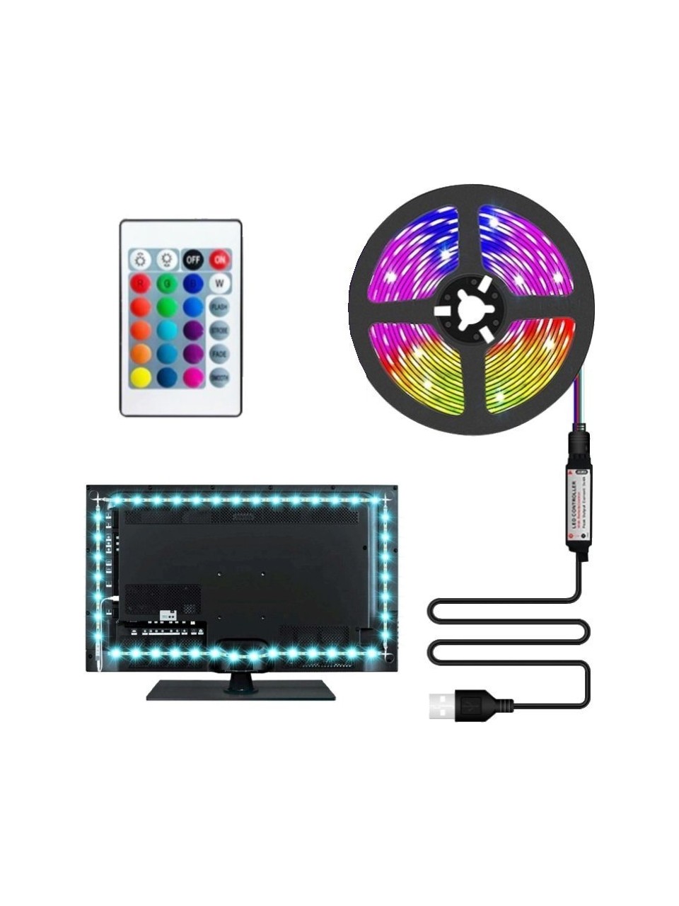 Cata CT-4566 3m Rgb Usb Tv Şerit Led Seti