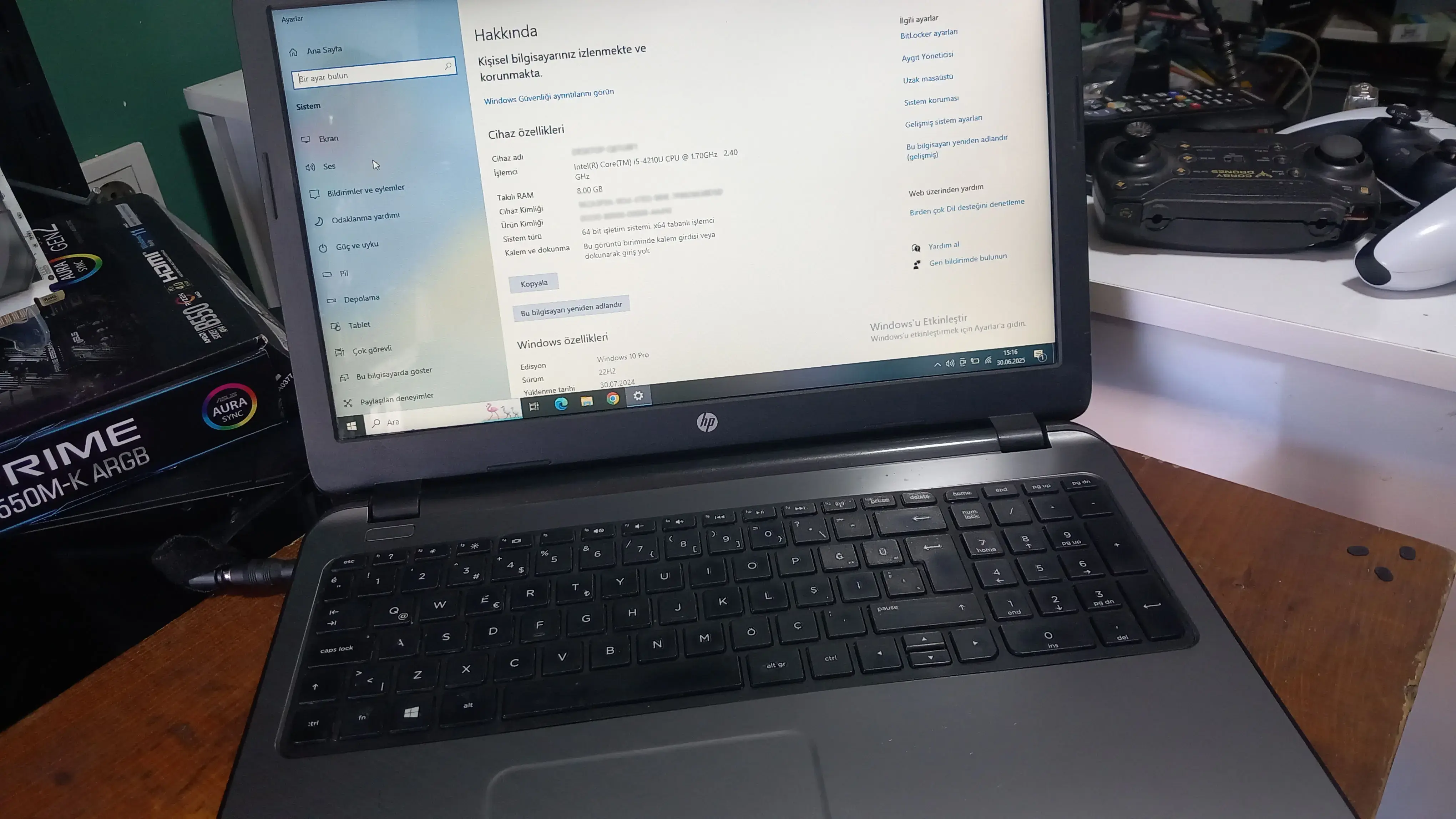 Hp i5 işlemci laptop - ssd disk - 8gb ram