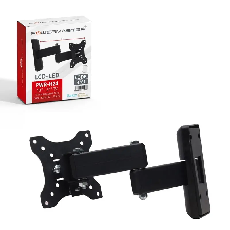 POWERMASTER PWR-H24 10'' - 27'' ÇİFT KOLLU KİLİTLİ HAREKETLİ DUVAR ASKI APARATI