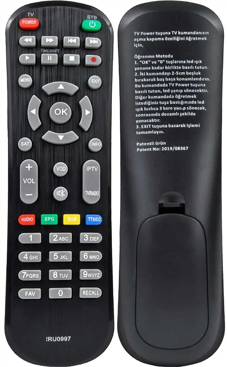MAGBOX IRU0997 YENİ MARGINAL-PRESIDENT-ORBIT HD UYDU AKILLI TV ÖZELLİKLİ KUMANDA (KMD-293)