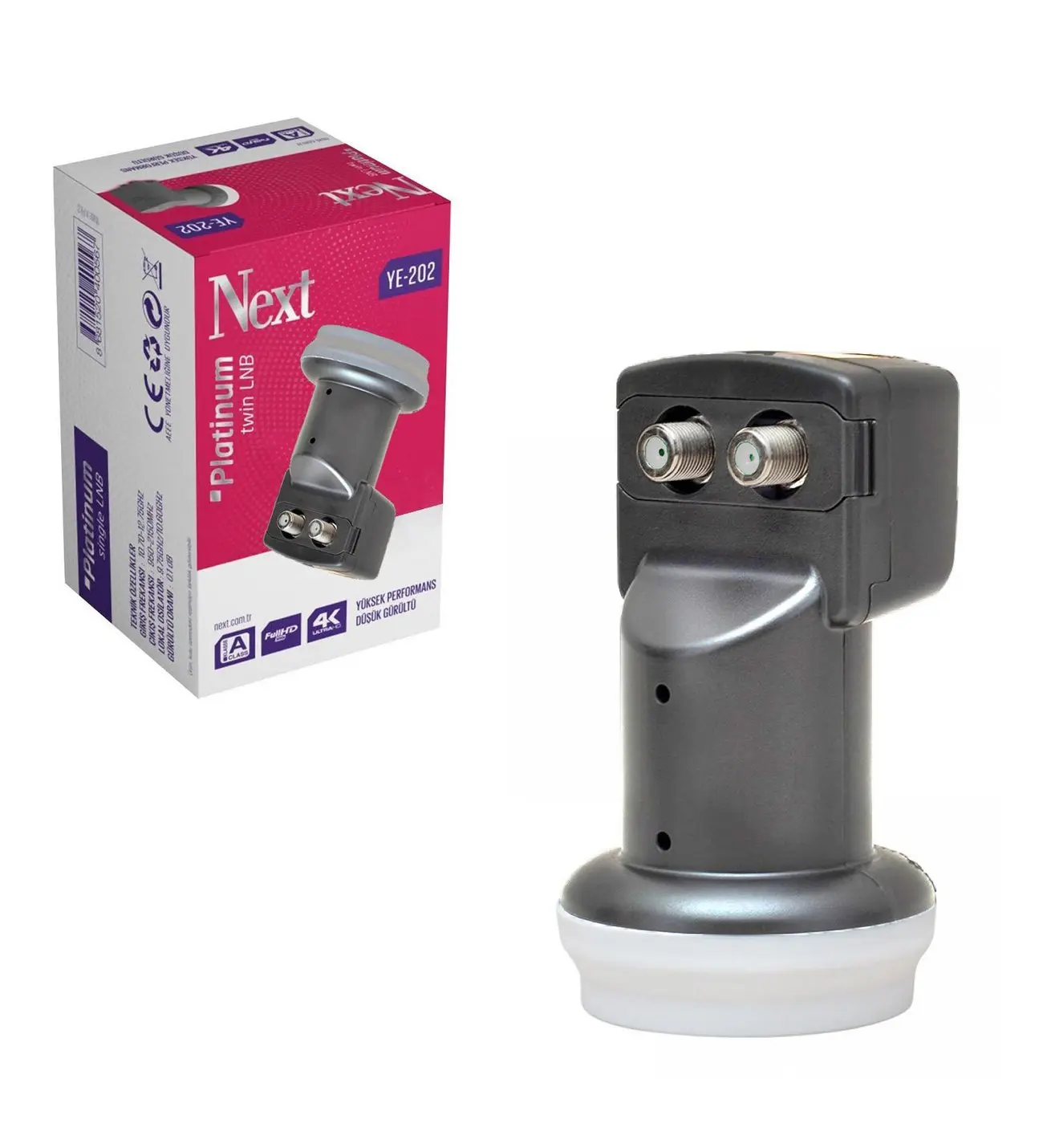 Next YE-202 2li Platinum Çiftli LNB 0.1dB Full HD 4K Universal LNBF (İkili Elenbi)