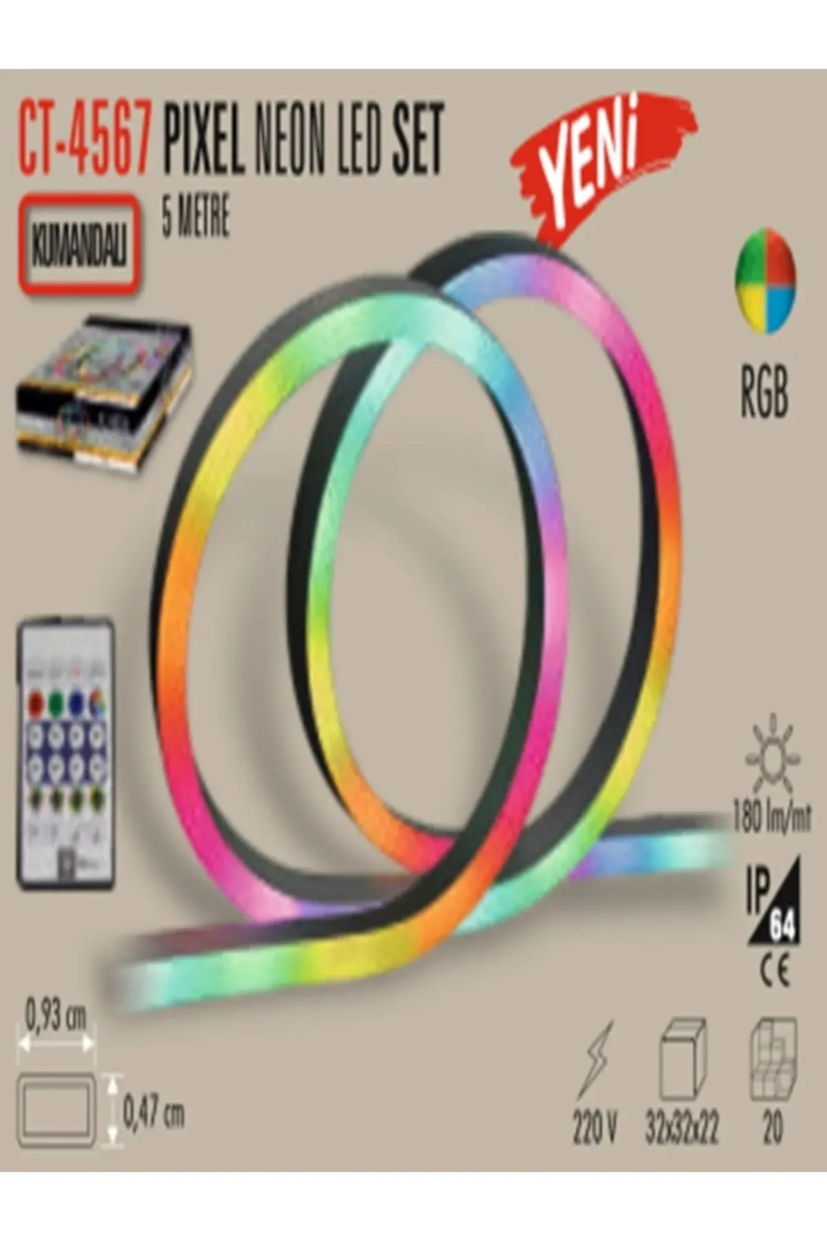CATA Pixel Neon Led Set 5 Metre Kumandali Rgb CT-4567