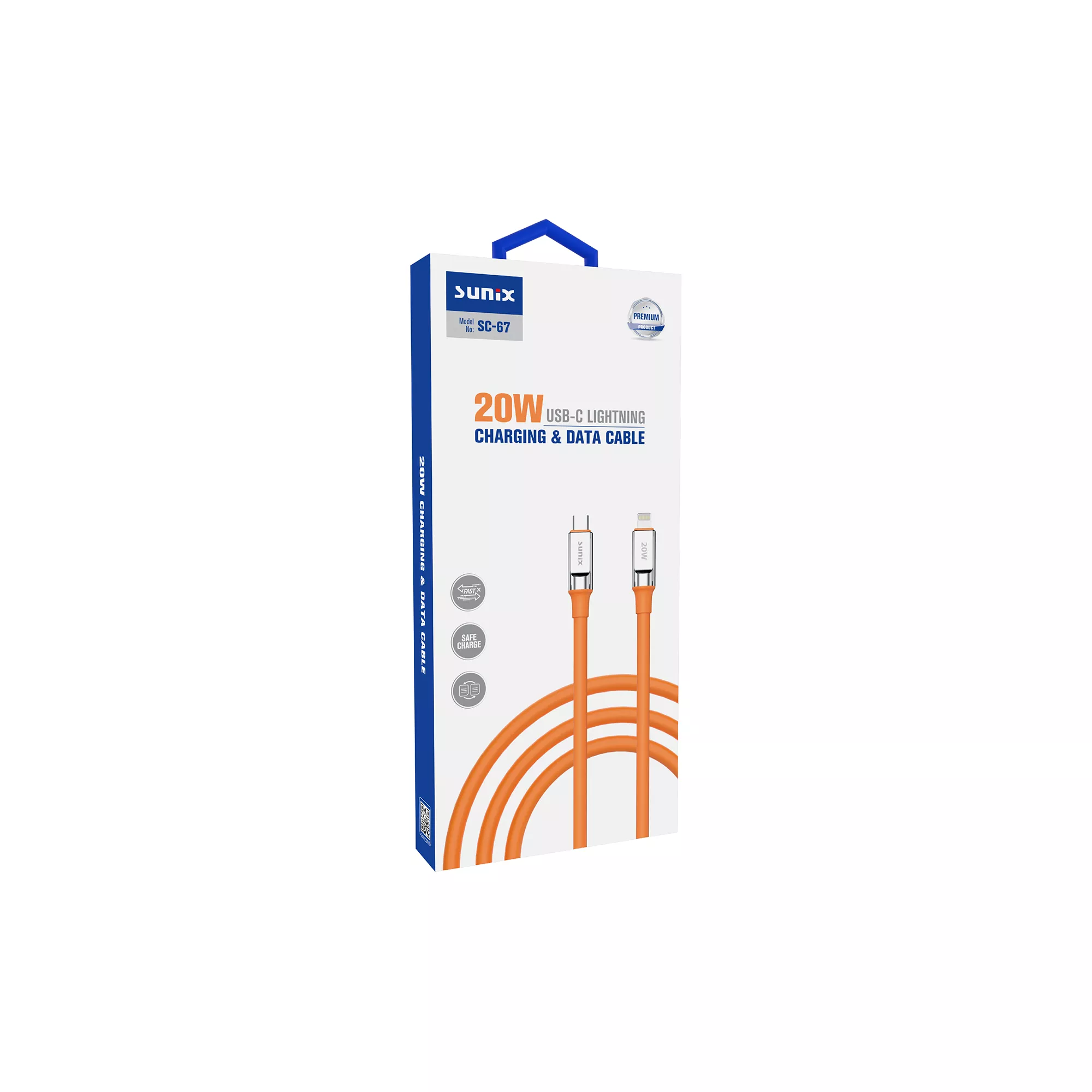 SC-67 20W USB-C Lightning Şarj ve Data Kablosu - Turuncu