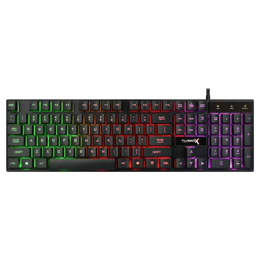 Turbox MaxValue RB-105K USB Kablolu Rainbow Gaming Standart Q Rainbow Aydınlatma Klavye