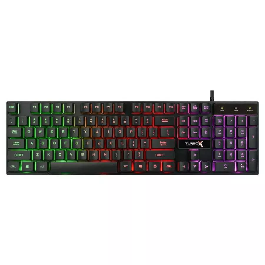 Turbox MaxValue RB-105K USB Kablolu Rainbow Gaming Standart Q Rainbow Aydınlatma Klavye