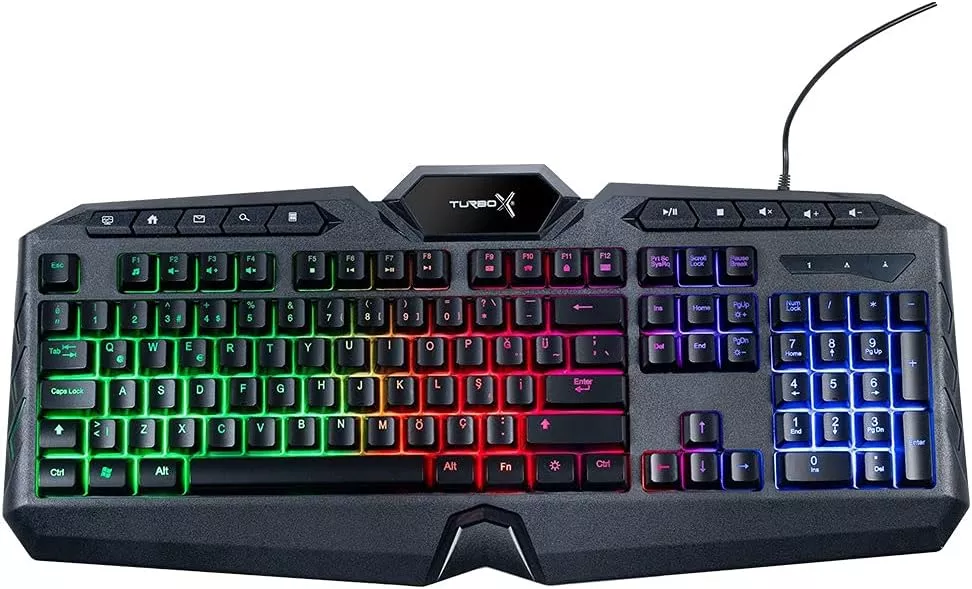 Turbox TR-GK102 USB Kablolu Gaming Standart Q Rainbow Aydınlatma Multimedia Klavye - ID9923125