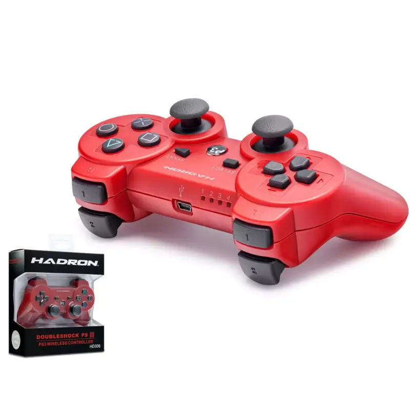 OYUN KOLU GAMEPAD KABLOSUZ PS3 BLUETOOTH KIRMIZI HADRON HD-306K