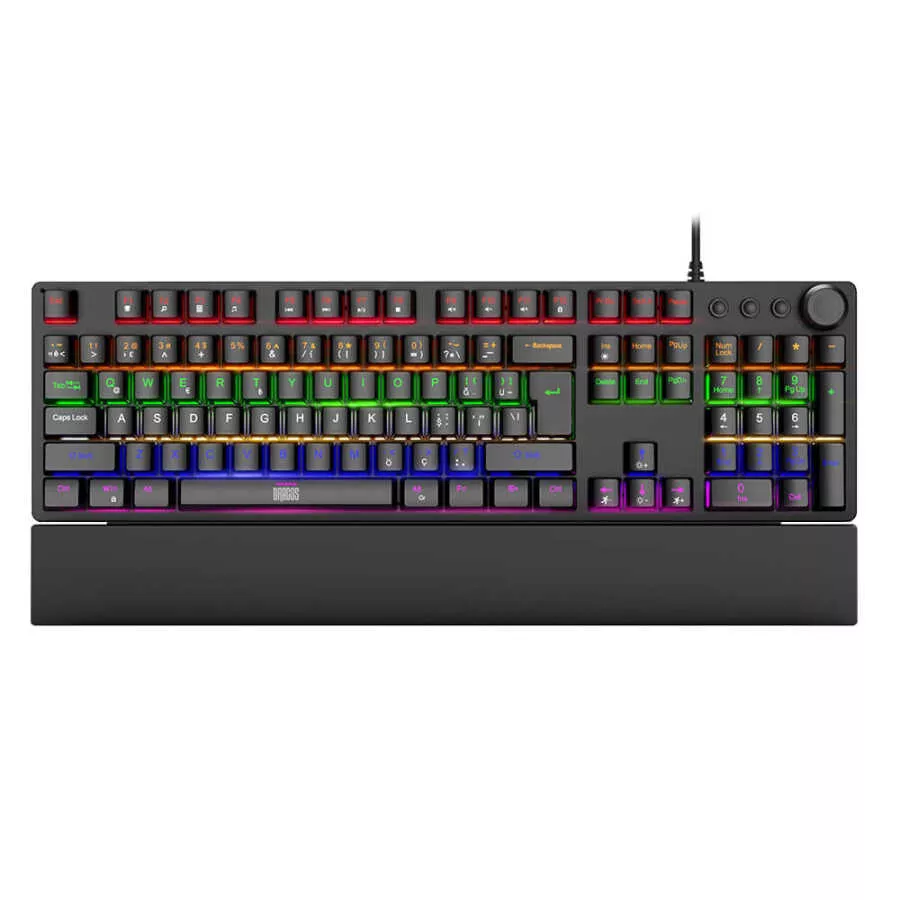 Dragos Natus USB Kablolu Rainbow Makro Bilek Destekli Red Switch Mekanik Klavye - ID9992169