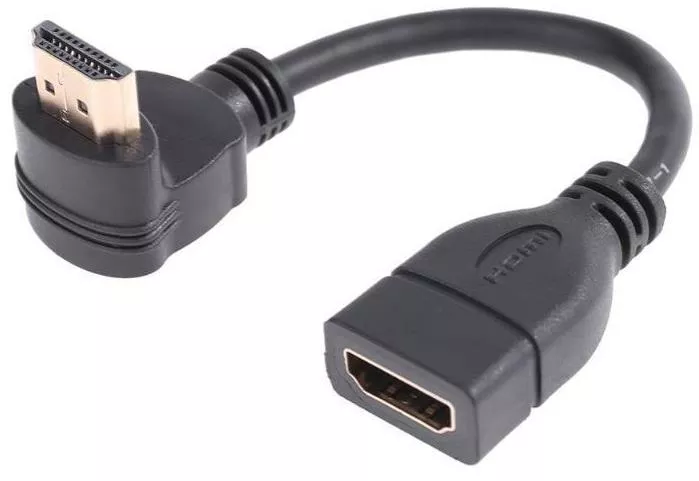 Alfais 4684 Hdmi Dişi Erkek Uzatma 90 Derece Dirsek Çevirici Dönüştürücü Kablosu