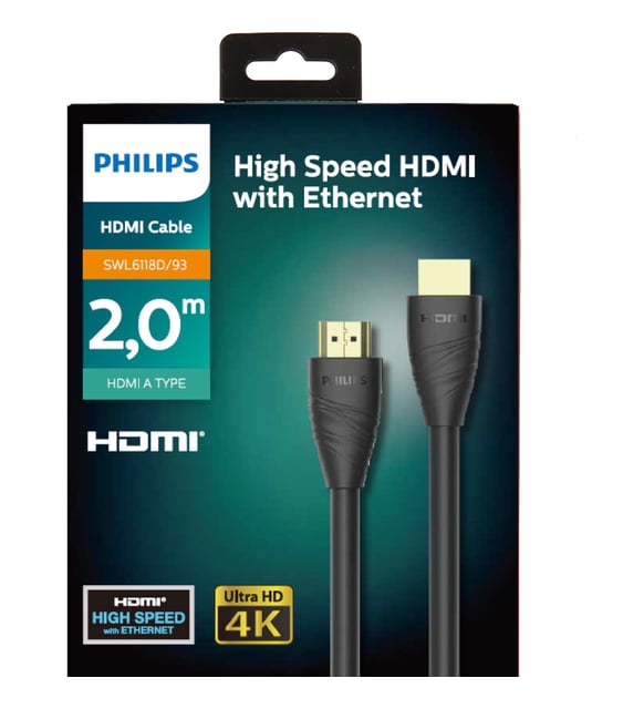 Philips SWL6118D/93 4K 2.0 18G Bps 60Hz HDR10 + 3D - 2 mt