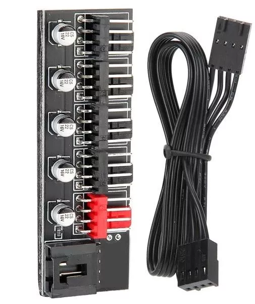 Alfais 4989 Fan Çoklayıcı 5 Port Y PWM Splitter 4 pin Hub Cpu Kablo Çoğaltıcı