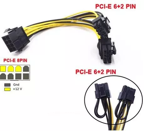 Alfais 4880 Pci-E 8 Pin Ekran Kartı Express Power Güç Çoklayıcı Y Kablosu
