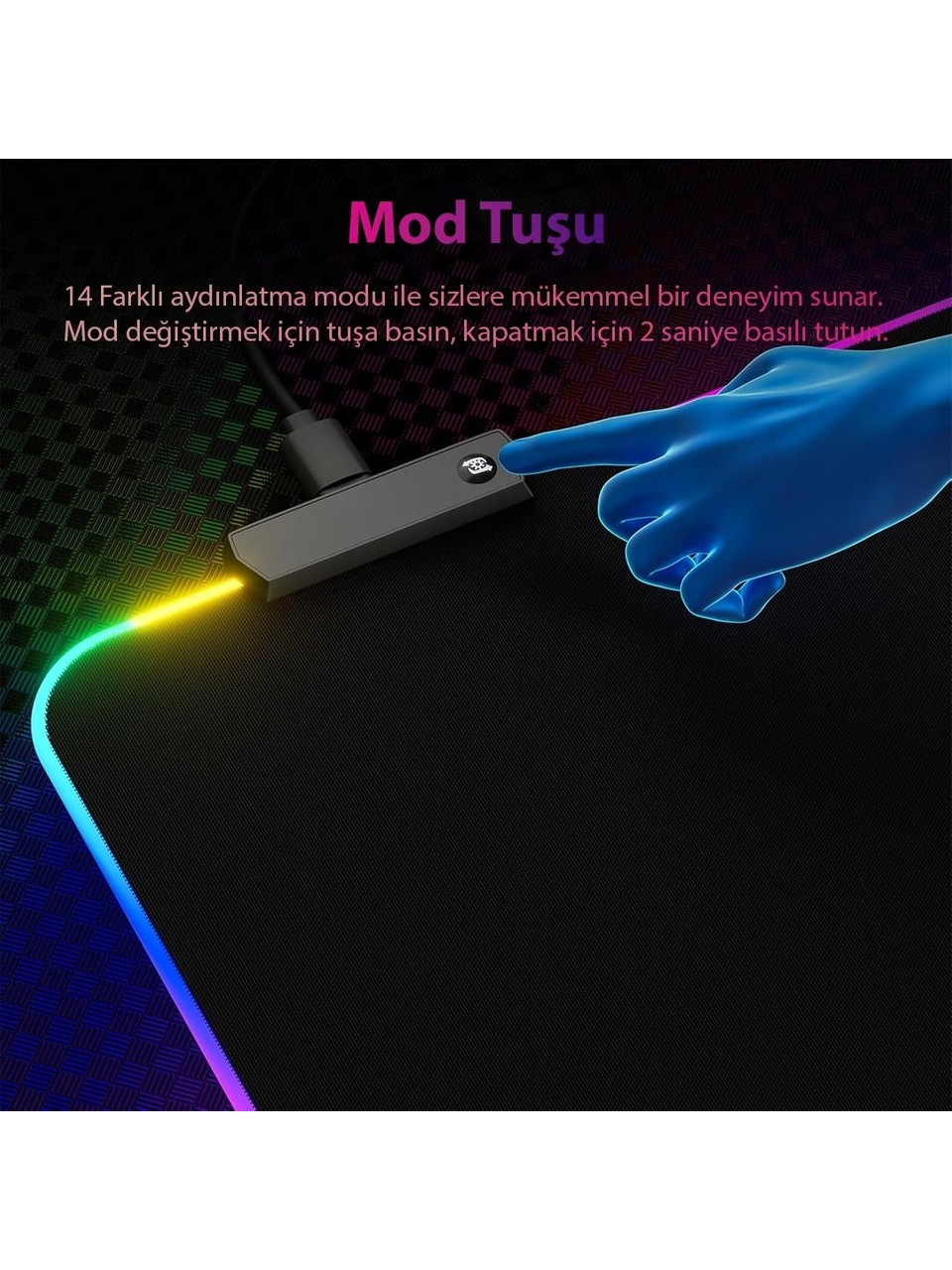Powermaster PM-25114 XL Rgb Gaming Mouse Pad 14 Modlu