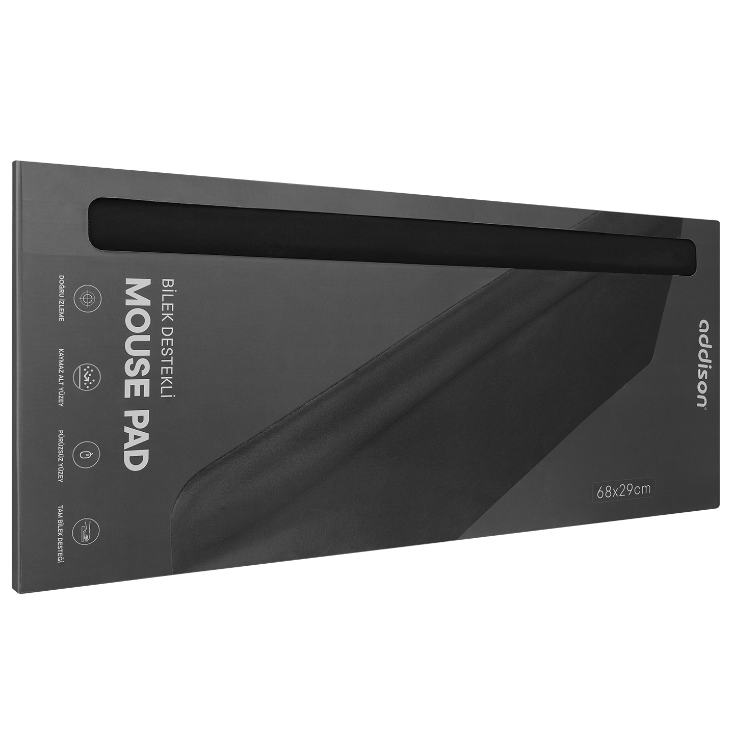 Addison 300523 Bilek Destekli Profesyonel Oyuncu Gaming 68x29x3mm Klavye ve Mouse Pad