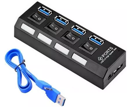 Alfais 4579 4 Port USB 3.0 Hub Çoğaltıcı Çoklayıcı Switch Splitter Çoklama Çoklu Cihaz Aygıt Bağlantı
