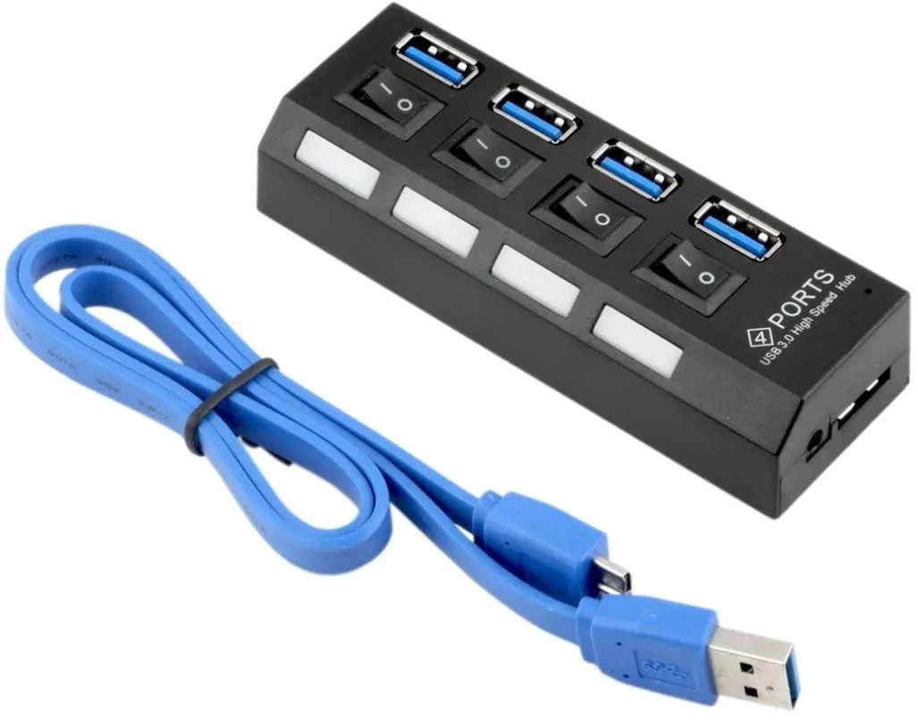 Alfais 5134 4 Port USB 3.0 2.0 Hub Çoğaltıcı Çoklayıcı Switch Splitter Çoklama Çoklu Cihaz Bağlama